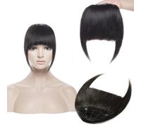 Pinza para el pelo con flequillo Flequillo con clip de 25g, flequillo 100% de cabello humano, flequillo grueso y romo con patillas, pieza de cabello Real for mujeres, 3 Clips, 1 unidad Clip de flequil