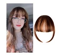Pinza para el pelo con flequillo Flequillo con clip Flequillo sintético invisible falso Flequillo frontal Una pieza Clip recto en piezas de cabello Extensiones de cabello Flequillo de aire plano 3D li