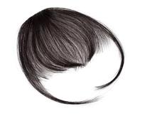 Pinza para el pelo con flequillo Flequillo con clip Piezas de cabello humano Flequillo de aire Flequillo falso invisible Flequillo con clip for mujer Extensiones de cabello con clip for uso diario, 1