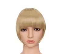 Pinza para el pelo con flequillo Flequillo falso sintético Blunt Bang Clip en extensión de cabello mujeres Blunts pelo con flecos negro marrón flequillo 2 Clips Clip de flequillo en el cabello(Color:A