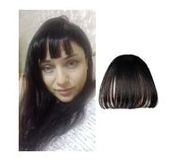 Pinza para el pelo con flequillo Flequillo sintético invisible falso Flequillo frontal Una pieza Clip recto en piezas de cabello Extensiones de cabello Flequillo de aire plano limpio en 3D Accesorios