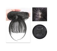 Pinza para el pelo con flequillo Frontal sintético 3D Air Fringe Bangs Clip en Bang Extensiones de cabello Recto Sintético Hairpiece Suave Natural Accesorios for el cabello for mujer niña postizos (S