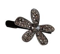 Pinza Para El Pelo Con Flor De Strass Horquilla De Metal Brillante Pico