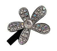 Pinza Para El Pelo Con Flor De Strass Horquilla De Metal Brillante Pico