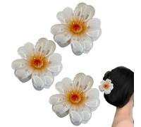 Pinza para el pelo con flores - 3 piezas de accesorios de peinado con fuerte sujeción | Pinzas de cangrejo para cabello grueso y fino - Para niñas, novias, hermanas, hijas, madres y ella