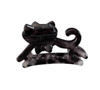 Pinza para el pelo con forma de gato, diseño estable, pinza para el pelo en la parte trasera, pinza para el pelo grande, ligera, media atada, accesorio para el pelo