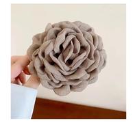Pinza para el pelo con forma de rosa 2 pinzas for el pelo de tela con forma rosa gigante, elegantes y exageradas(Coffee-10cm)