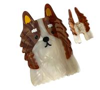 Pinza para el pelo con garra para perro, pasadores con garra para mujer - Pasador antideslizante para el pelo | Abrazadera para cachorros de pastor de dibujos animados de pelo largo para niñas, adulto