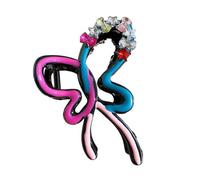 Pinza para el pelo con lazos de diamantes de imitación brillantes con agarre seguro para mujeres y niñas, práctico pasador de resina para cola de caballo