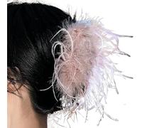 Pinza para el pelo con plumas de los años 20, pasadores de pelo grandes, adorno único, horquilla de adorno único, pasador hecho a mano