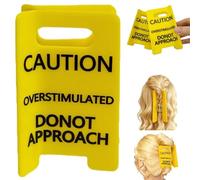 Pinza Para El Pelo Con Señal De Precaución Sobreestimulación: Graciosa Amarilla, Pinzas Llamativas, Acercamiento Amigos, Compañeros Trabajo O Uso Diario. Mensaje Advertencia Mujeres(1PC)