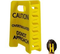 Pinza para el pelo con señal de precaución sobreestimulada, divertida pinza de no acercarse, pinza para el cabello, 3.94 pulgadas, antideslizante, color amarillo, para mujeres y niñas, accesorio de