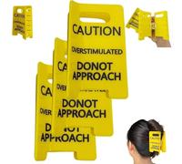 Pinza para el pelo con señal de precaución sobreestimulada, pinza para el pelo de precaución amarilla, sujeta a tu pareja, estoy sobreestimulado, no te acerques a las pinzas para las garras (3pcs)