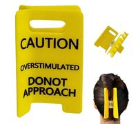 Pinza para el pelo con texto en inglés "Caution Overtimulated Do Not Approach", divertidas pinzas amarillas para el cabello con diseño de señal de advertencia, accesorio de peinado para mujeres y