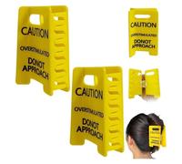 Pinza para el pelo con texto en inglés "Caution Overtimulated Sign" con texto en inglés "Hold on Partner Im over Stimulated", "A Little Signs to Say I Love You", divertidas pinzas amarillas para el