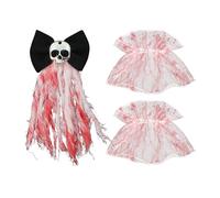 Pinza para el pelo cráneo, pinzas de garras para cráneos sangrantes para niñas, 3 piezas accesorio para el pelo pulsera gótica para cosplay fotografía temática