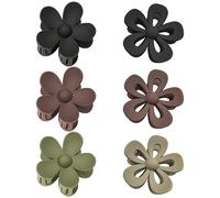 Pinza para el pelo de 6 piezas, flor suave, pasador para el pelo de flores resbaladizas, bonito pasador para el pelo, adecuado para mujeres y niñas con cabello fino y de grosor medio