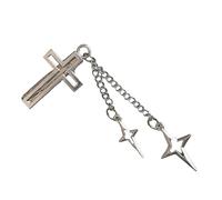 Pinza para el pelo de aleación plateada, accesorios para fotos, cruces, borlas, elegante, estrella balletcore tendencia para Halloween