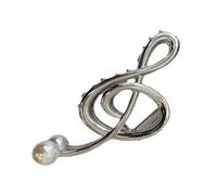 Pinza para el pelo de clave de sol con perla - Pinza de garra de nota
