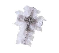Pinza para el pelo de encaje con cruces de balletcore oscuro, clip plano oscuro para Halloween, horquilla oscura y elegante para racimos