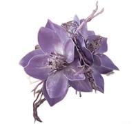 Pinza para el pelo de flor de jazmín para mujer, flequillo lateral, pasador floral hecho a mano con diseño de tela ligera para fotografía de playa y uso diario, cabello elegante (morado)