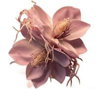 Pinza para el pelo de flor de jazmín para mujer, flequillo lateral, pasador floral hecho a mano con diseño de tela ligera para fotografía de playa y uso diario, cabello elegante (morado clavo)