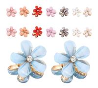 Pinza para el pelo de flores, pinzas para el cabello, 16 pinzas antideslizantes para mandíbulas con diamantes de imitación, pequeñas pinzas para mujeres y niñas, atrapador de pelo de alta adherencia