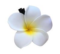 Pinza para el pelo de flores tropicales, accesorio de novia realista Frangipani, pequeño pasador floral hawaiano, bonito tocado estilo isla, función de boda y playa, categoría belleza y moda