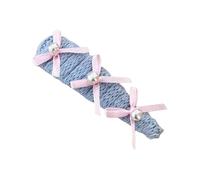 Pinza para el pelo de hilo artesanal con curva decorativa y esfera indistinta, agarre que no daña el agarre, excelente para incidentes escolares, de lo contrario, citas nocturnas, adición de pelo azul
