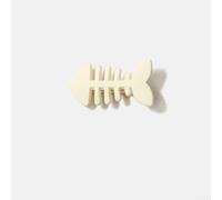 Pinza para el pelo de hueso de pez para mujer, pasador de aleación simple de una palabra para cabello grueso, accesorio minimalista de agarre seguro, estilo coreano y japonés, (blanco)