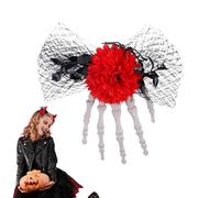 Pinza para el pelo de mano esqueleto, pasadores de Halloween para mujer, pinza de pelo gótica, pasador de mano esqueleto para Halloween, gorro de horror portátil, horquilla de festival p