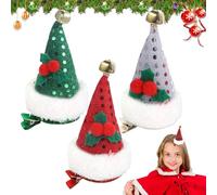 Pinza Para El Pelo de Navidad, 3 Piezas Horquillas Para El Pelo de Navidad, Mini Gorro de Navidad, Pinza de Pelo de Navidad, Navideño Hebillas Para Cabello Regalo Decoración Navideña Para Niñas Damas