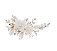 Pinza para el pelo de novia|Pinza para el pelo de novia, flor de boda, pieza de boda para peine, pasador, accesorios nupciales, dorado