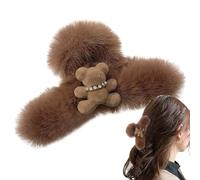 Pinza para el pelo de oso de peluche | Horquillas para el pelo de animales de peluche | Grandes pinzas para el cabello portátiles, barra de captura de cabello de oso de peluche para mujeres y