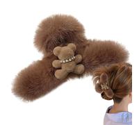 Pinza para el pelo de oso de peluche, pinza extra grande de 5 pulgadas, pinzas reutilizables para el pelo de peluche, agarre cómodo y seguro | Adorable accesorio para el pelo para amigos peludos