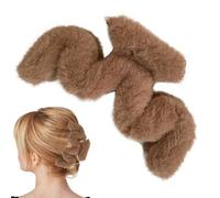 Pinza para el pelo de peluche - Pinzas para el pelo en forma ondulada de felpa - Grandes pinzas para el pelo para largas y gruesas, accesorios para mujeres y niñas, bonitas pinzas para el cabello