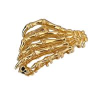 Pinza para el pelo, diseño de esqueleto, para coleta de caballo, con forma de calavera, punk, dedos, pasador, herramienta para el cabello