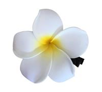 Pinza para el pelo, diseño de flor antideslizante para fiestas de mujeres, aleación y tela con diseño de agarre fuerte, textura de pétalos suaves, encantador acento tropical para atuendos diarios y
