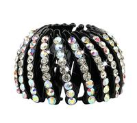 Pinza para el pelo en D con pedrería - Garra para el pelo en D con brillantes brillantes, soporte para expandible, creador de color Alla, accesorio