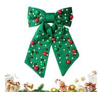 Pinza para el pelo en forma de nudo para Navidad | Pinza para el pelo con pedrería y perlas de moda - Para mujeres y niñas Celebración de vacaciones Navidad Evento festivo Reunión Familiar