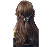 Pinza para el pelo floral para mujer, clip superior de aleación hueca con diamantes de imitación, horquilla ligera para peinados de mitad arriba, elegantes accesorios de primavera para mujeres (azul)