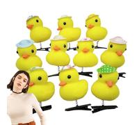 Pinza para el pelo - Juego de horquillas de felpa de pato de dibujos animados | 10 horquillas de pelo de pato amarillo , divertidas pinzas para el pelo de animales, pinzas de pelo de felpa de