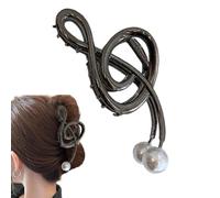 Pinza para el pelo llave de suelo, pinzas para el pelo nota musical con perla, fantasía partitura musical alfileres fuertes - Pinza garras notas agudas, partitura musical fantasía, alfiler