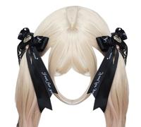 Pinza para el pelo oscura con lazo de corazón y cinta balletcore, horquilla gótica para racimos