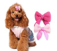 Pinza para el pelo para mascotas, tiara para perro, horquilla de lana rosa, conveniente e inteligente