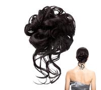 Pinza para el pelo para moño desordenado | Extensiones de pelo sintético ondulado rizado para coleta, accesorios de peinado, soporte para cola de caballo, postizos para novia, citas, look diario