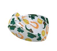 Pinza para el pelo para mujer, diadema verde, diadema suave, deportiva, elástica, nudo ancho, para el día de San Patricio, bonitas pinzas para el pelo (A, 24 x 10 x 2 cm)