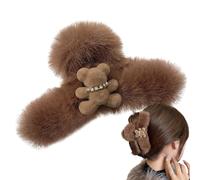 Pinza para el pelo, pinzas de felpa para el pelo, garra de oso de dibujos animados, horquillas de animal, oso de peluche, pasadores coloridos para el pelo de invierno, bonito para niñas y mujeres