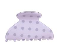 Pinza para el pelo punteada con bisagra de resorte, color morado claro | Accesorio ligero para looks de media altura, cola de caballo baja, uso diario, salidas informales, rutinas de día escolar
