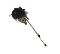 Pinza para el pelo vintage steampunk, floral, punk, gótica, horquillas, accesorios para el cabello, borlas, cadena, horquillas, horquillas florales para el pelo para mujeres y bodas